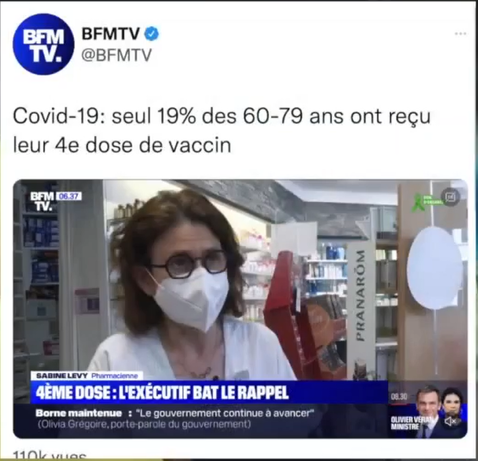 Covid-19 : seul 19% des 60-79 ans ont reçu leur 4e dose de vaccin